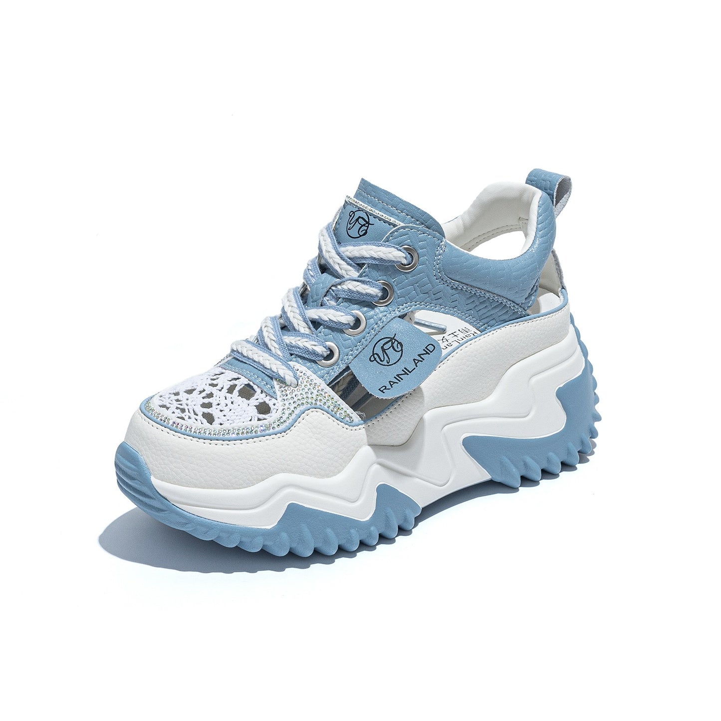 Women's Live Broadcast White Spring Genuine Dad Casual Shoes