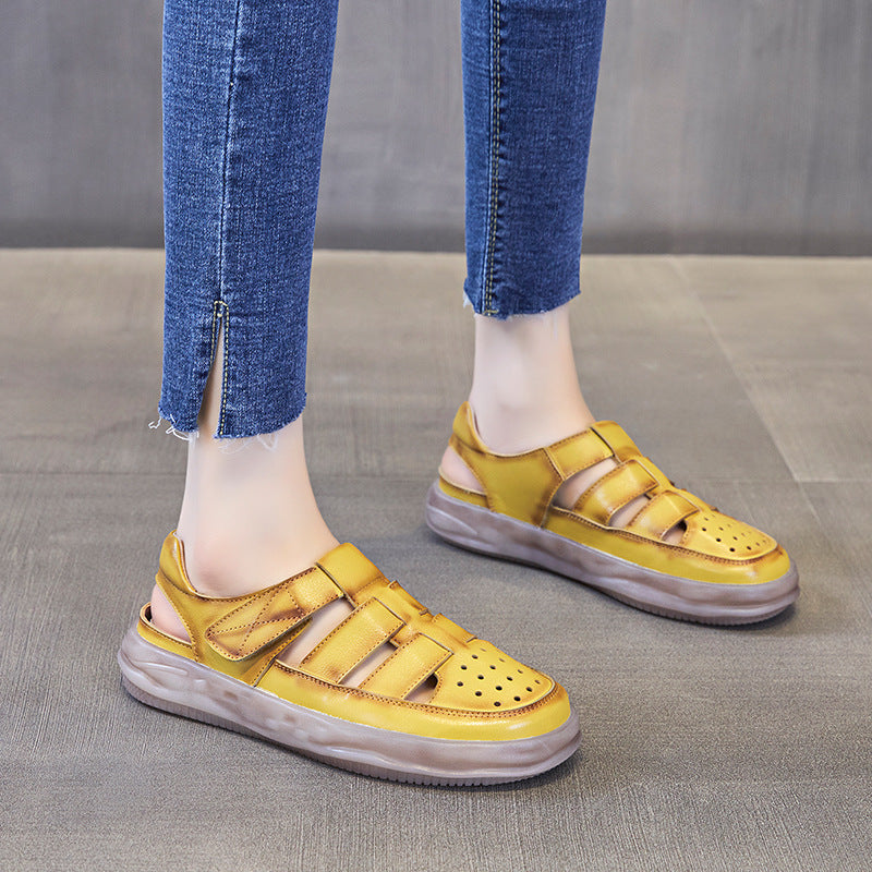 Women's Genuine Retro Breathable Summer Hollowed Toe Sandals