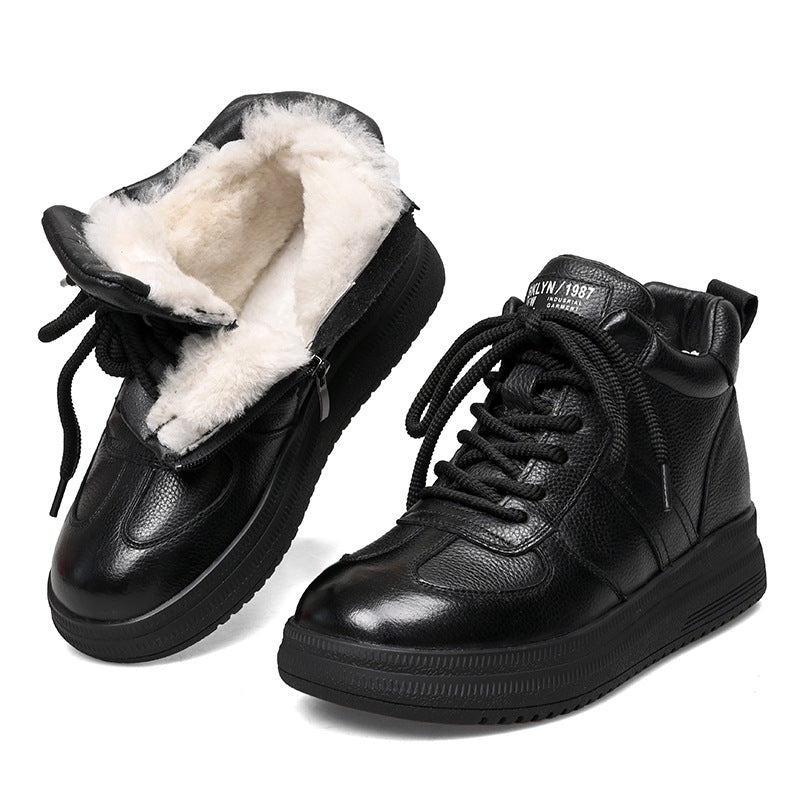 Women's Thick Bottom Fleece-lined Warm First Layer Snow Boots