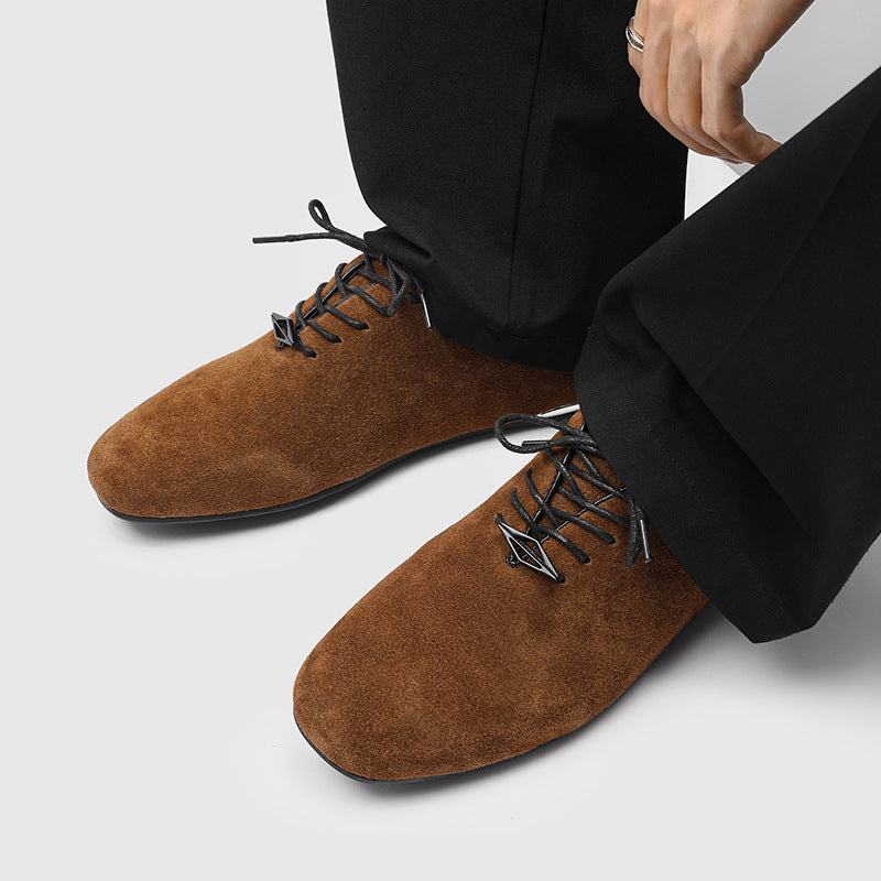 Men's Breathable Soft Bottom Commuter Business Formal Wear High-grade Retro Derby Men's Casual Leather Shoes