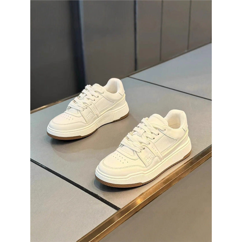 Men's Platform Versatile White Korean Soft Bottom Sports Men's Business Leather Shoes