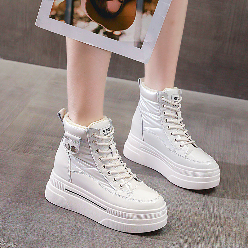 Women's Winter Cotton Platform With Hidden Fleece-lined Snow Boots