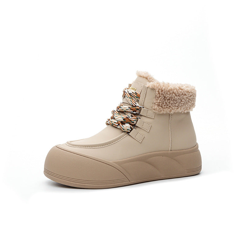 Women's Lamb Wool Platform Winter Thickened Thermal Women's Shoes