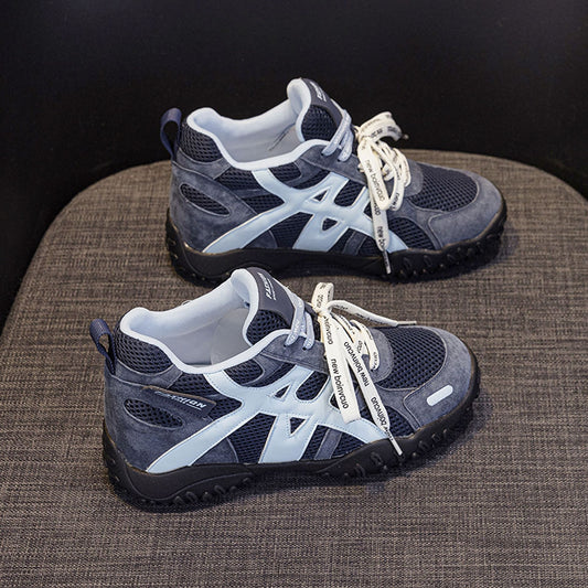 Women's Platform Sports Breathable Mesh White Height Casual Shoes
