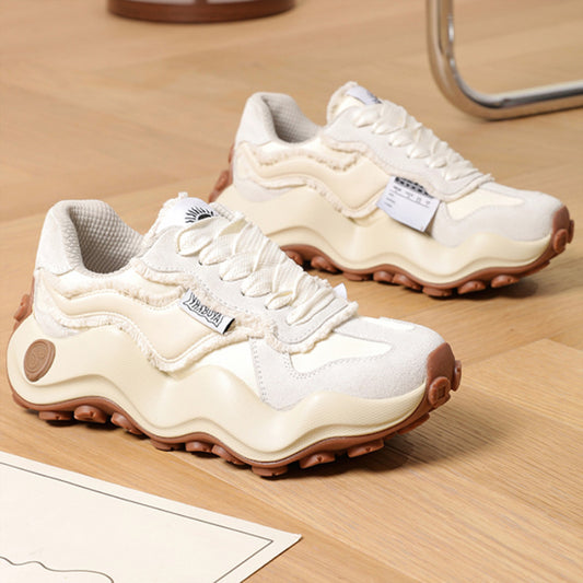 Women's Dad Fashion Wave Bottom Bread Thick Sneakers