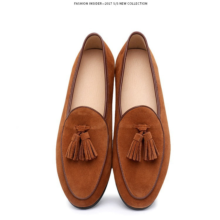 Men's Fashion Retro British Beanie Tassel Slip Men's Casual Shoes