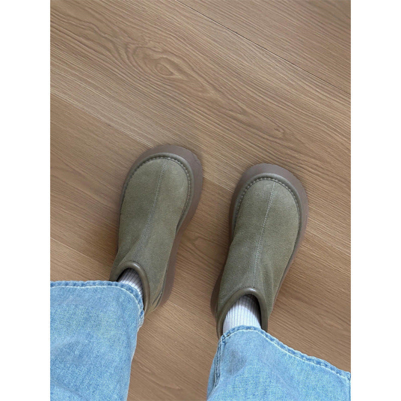 Frosted Short Niche Height Increasing Martin Platform Boots