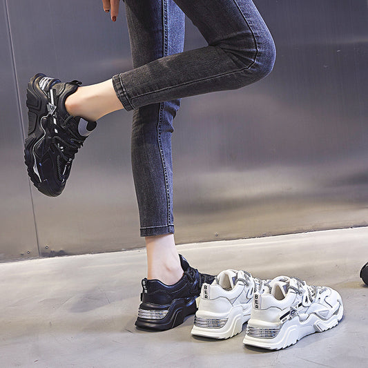 Women's Dad Spring Platform Height Increasing Runner Sneakers