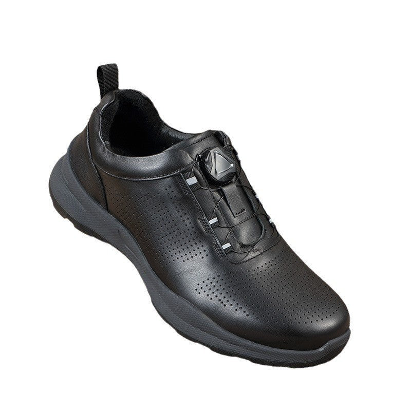 Men's Attractive Business Golf Platform Genuine Leather Shoes