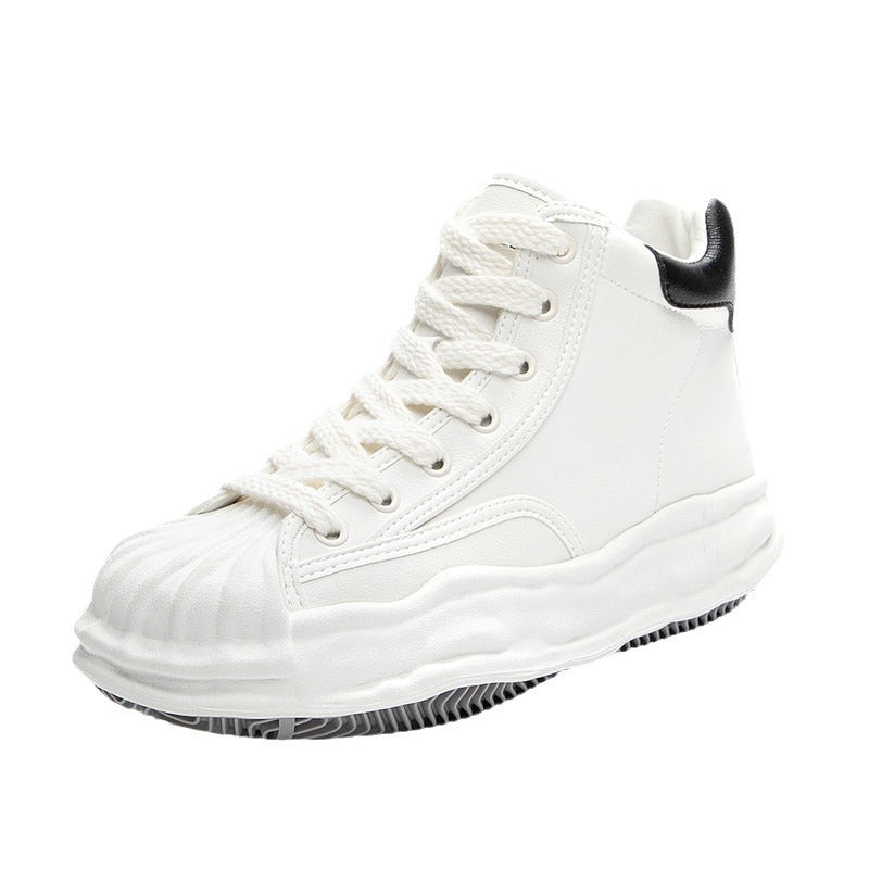 Women's White Summer Shell Toe Dissoed Genuine Casual Shoes