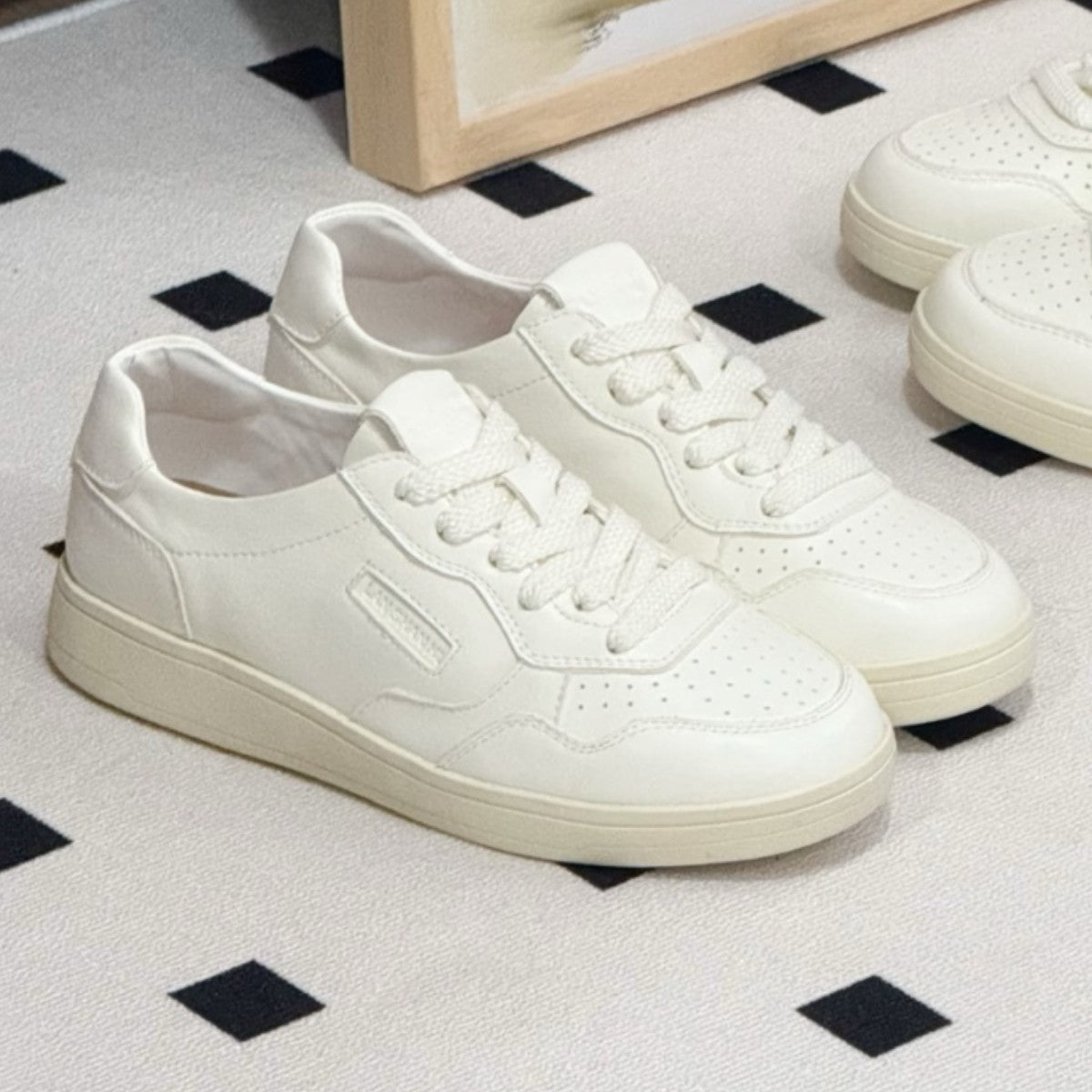 Women's Round Toe Flat Bottom Versatile White Korean Spring Sports Women's Casual Shoes