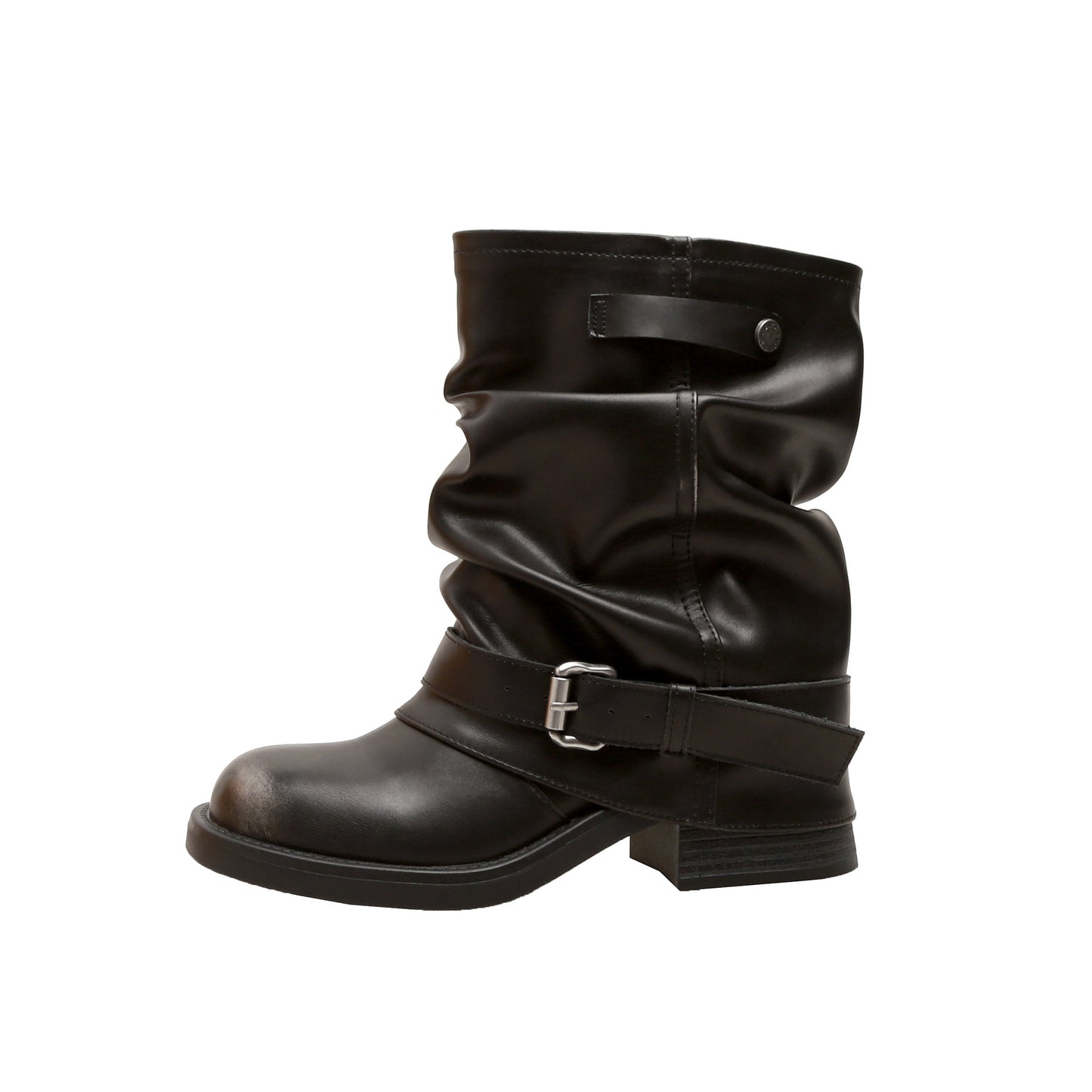 Hot Pants Fashionable Waste Soil Wind Pleated Buckle Western Boots