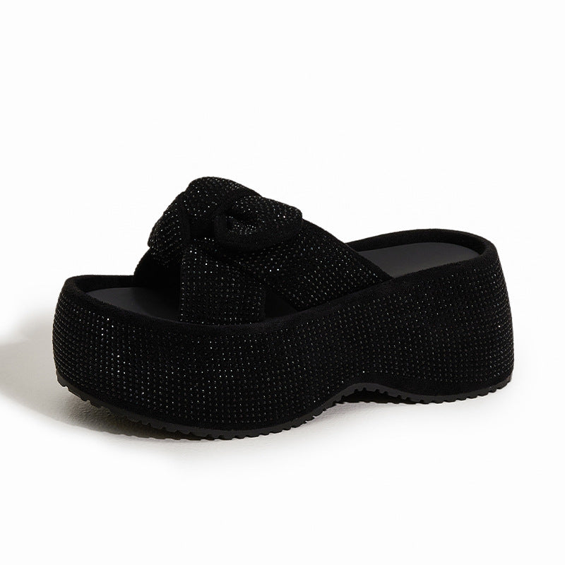 Women's Platform Bow Summer Fashion Elevator Outdoor Slippers