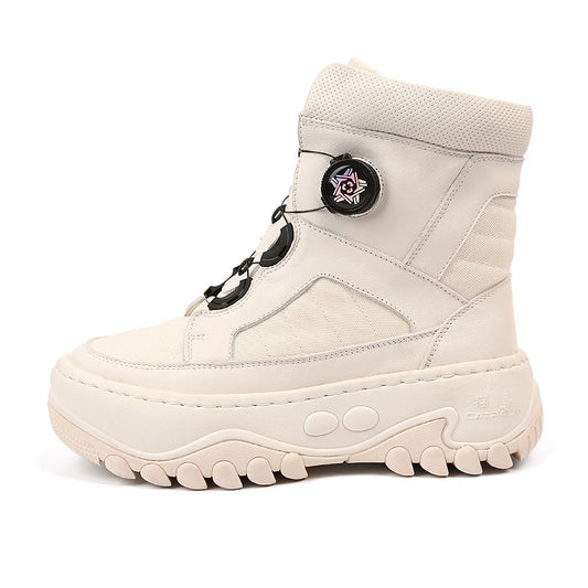 Women's Wool Fur Integrated Northeast Thickened Warm White Snow Boots