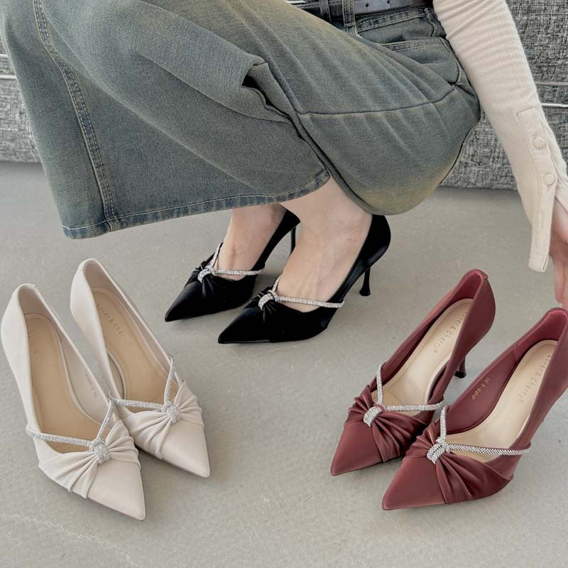Women's Autumn Satin Pointed High Stiletto Pumps Women's Fashion Shoes