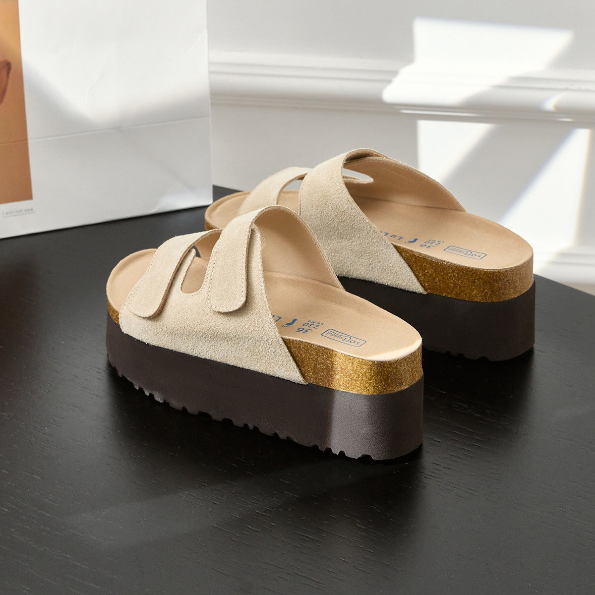Women's Thick-soled Summer Retro Velcro Soft Bottom Slippers
