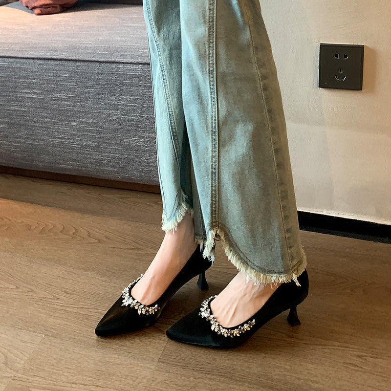 Women's French High Stiletto Low-cut Wedding Widened Fattened Plus Men's Shoes