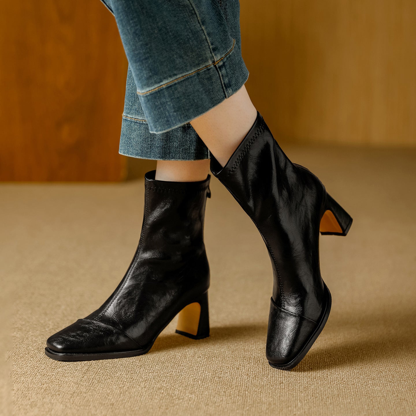Women's Retro Chelsea Booties High Back Zipper Boots