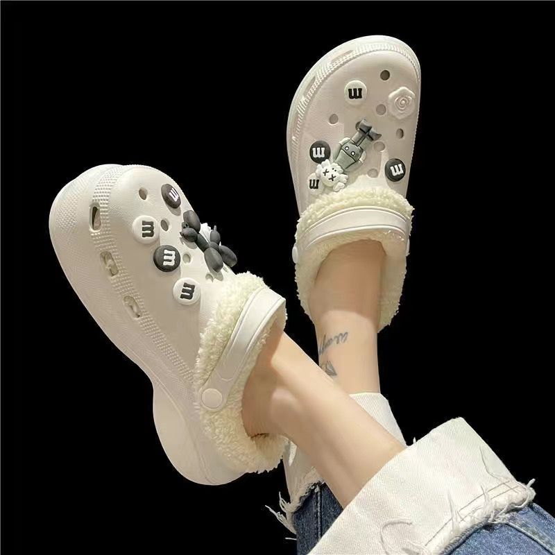 Women's Winter Fleece-lined Warm Cute Couple Cotton Home Women's Shoes