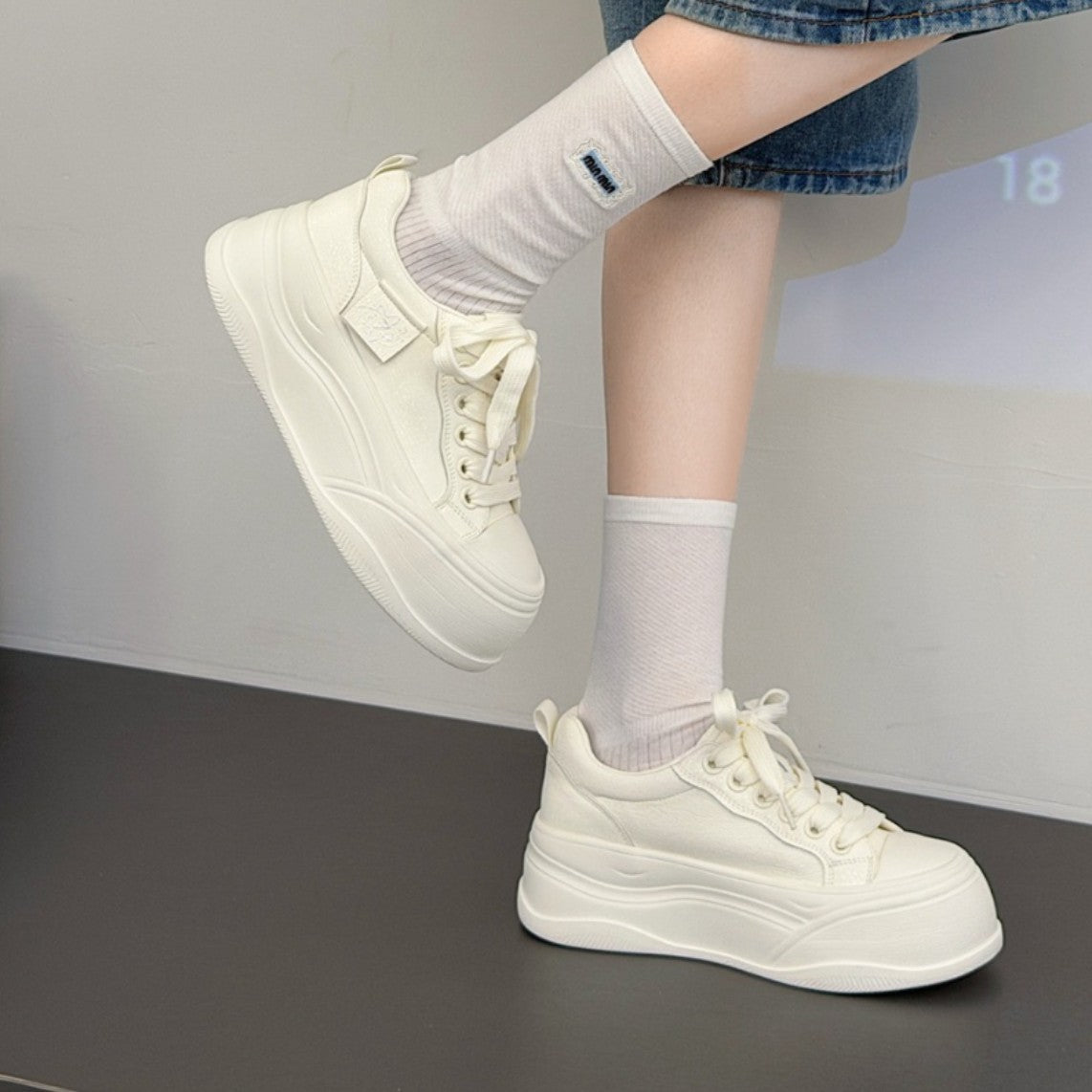 Women's Style Street Design White Spring Round Toe Women's Casual Shoes
