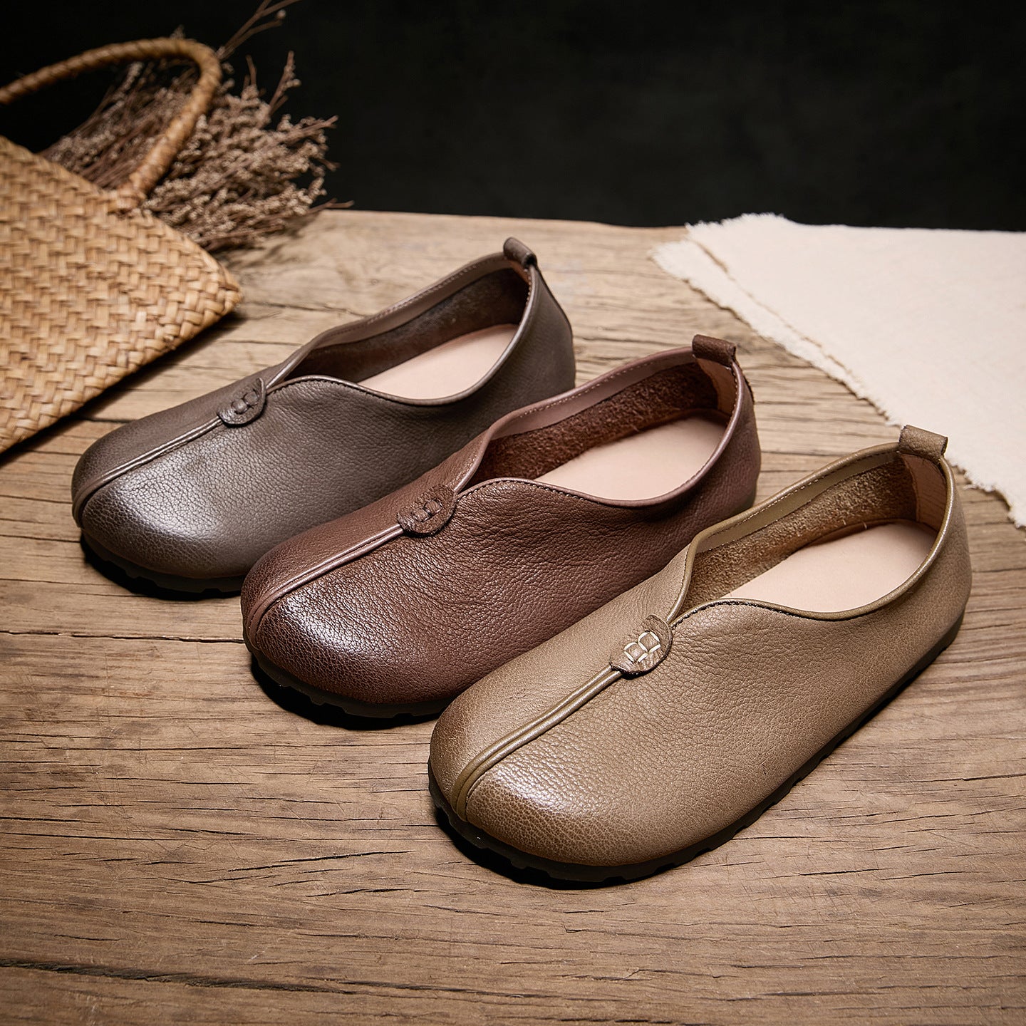 Women's Cotton Linen Art Hand-rub Color Old Man Dad Soft Bottom Men's Shoes