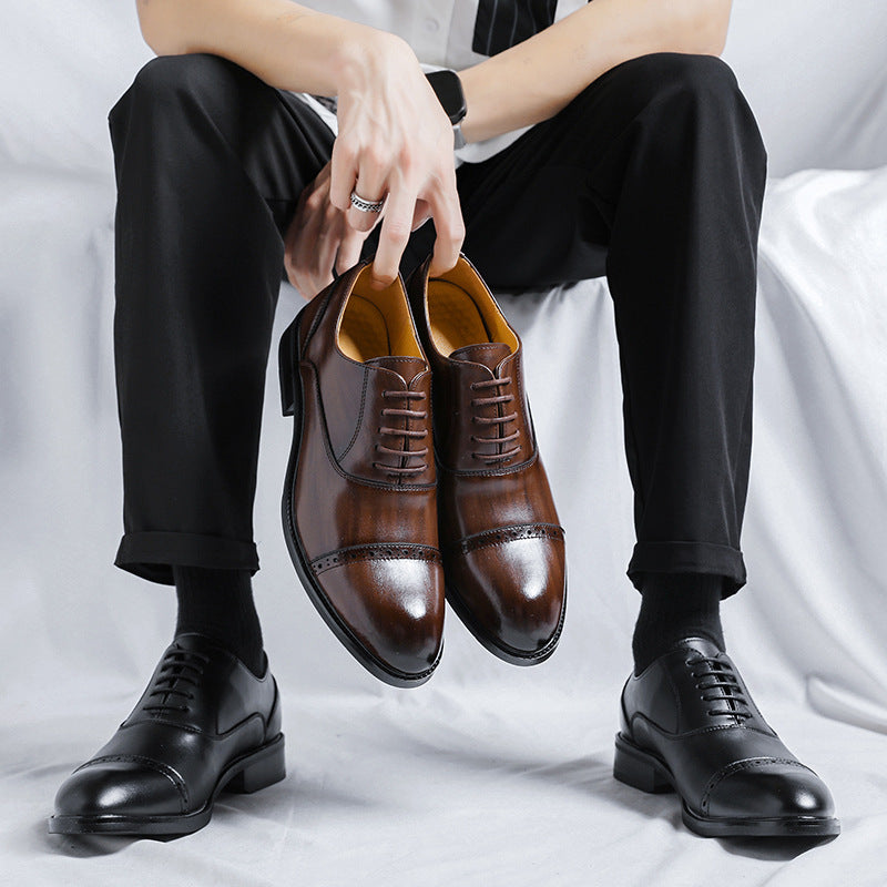 Men's Style Derby Three Joint Business Formal Wear Leather Shoes