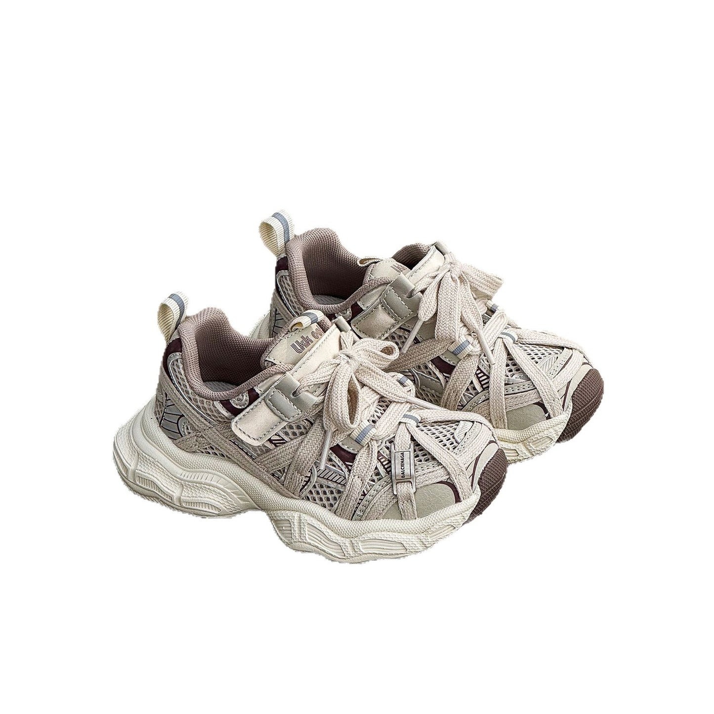 Children's Summer Single Mesh Fashion Tie Breathable Lightweight Boys Sneakers