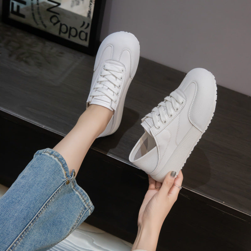 Women's Thick-soled German Training Genuine Two-way White Spring Women's Casual Shoes