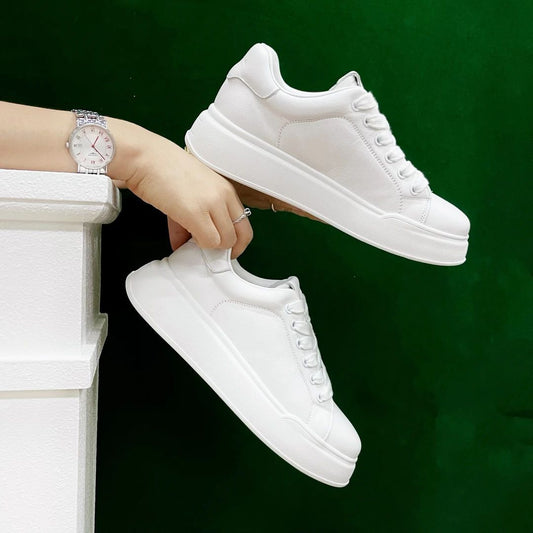 Leer Not Tired Feet White Versatile Leather Shoes