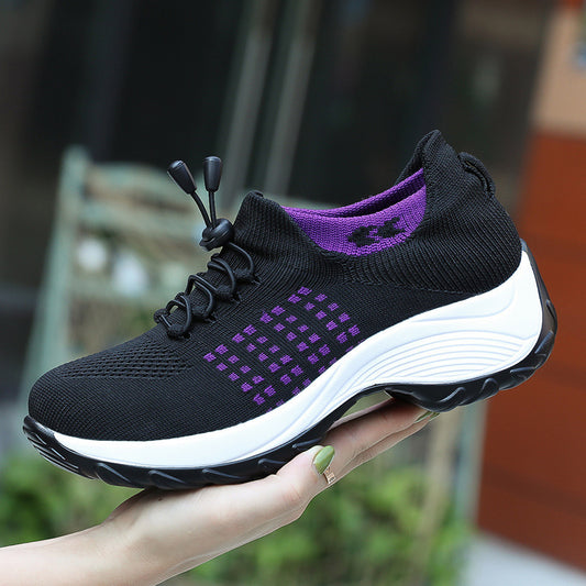 Women's Flying Woven Breathable Light Trendy Lightweight Casual Shoes