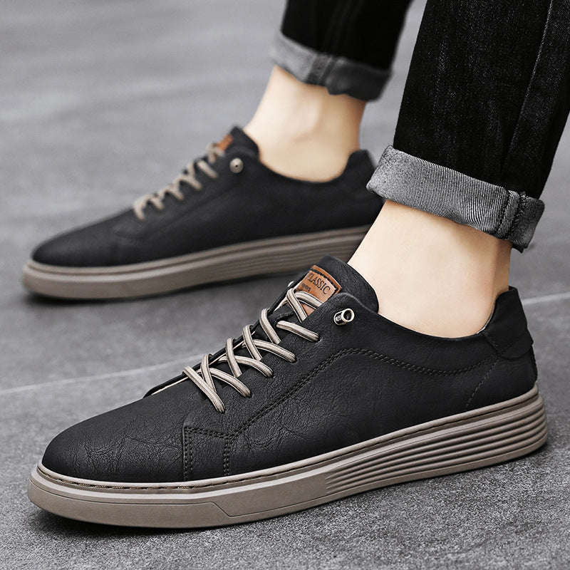 Men's Cow Split Board British Trendy Sneakers