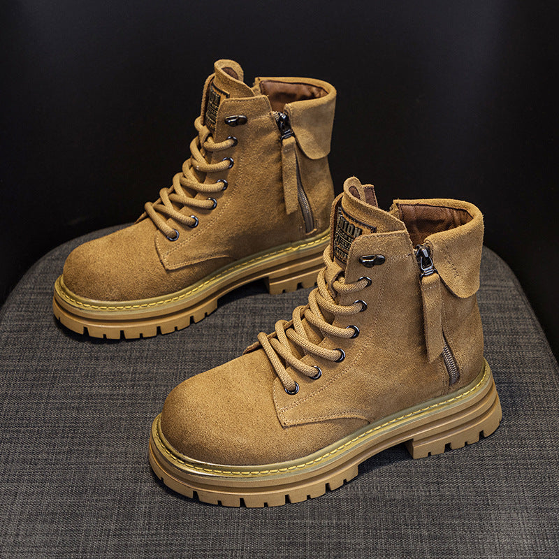 Women's Matte Martin Retro Short Tube Worker British Women's Leather Boots