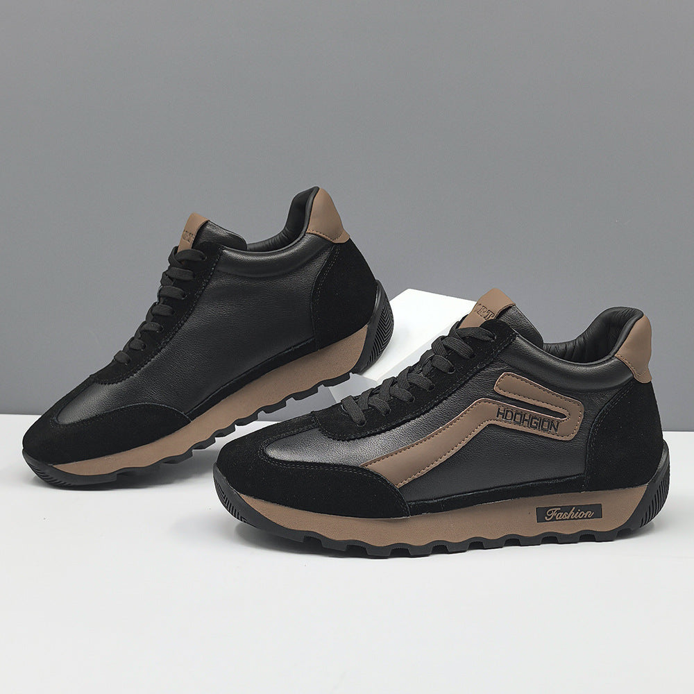 Men's Cowhide Board Fashion Genuine Versatile Plus Casual Shoes