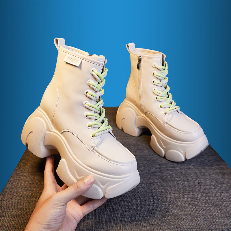 Women's Martin Small Height Increasing Insole Middle British Boots