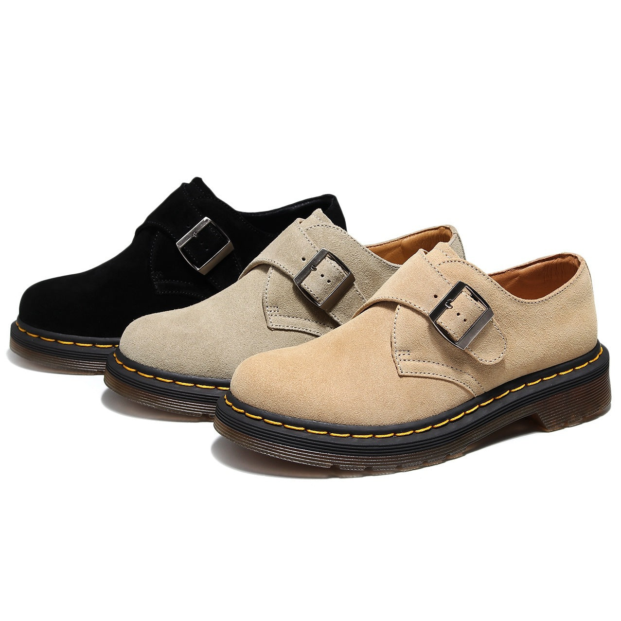 Women's & Men's Suede Genuine British Style Buckle Ankle Women's Casual Shoes