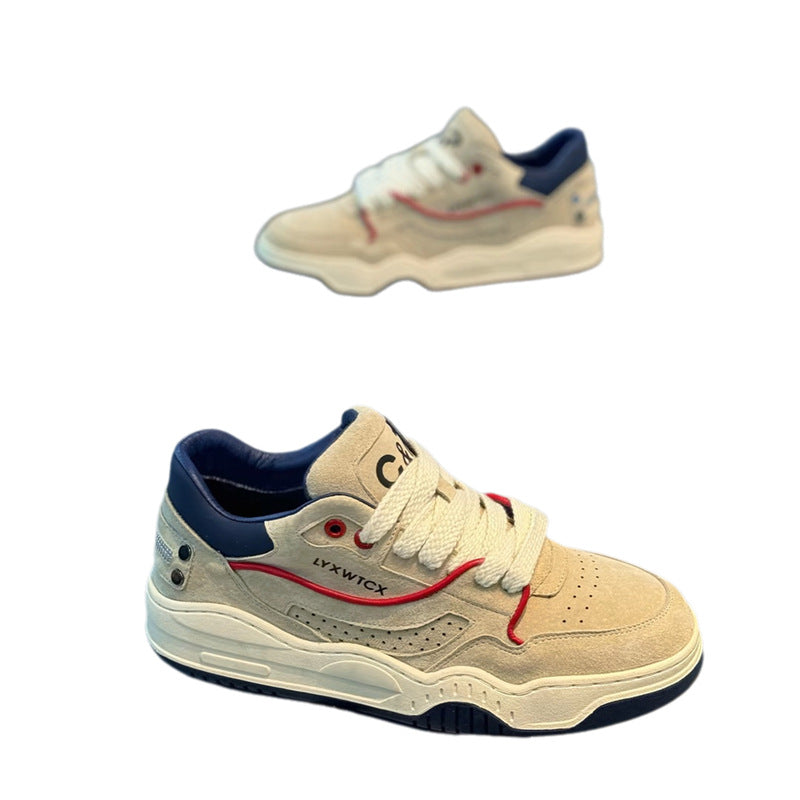 Men's Spring Comfortable Lace Up Board Soft Bottom Low Top Men's Casual Shoes
