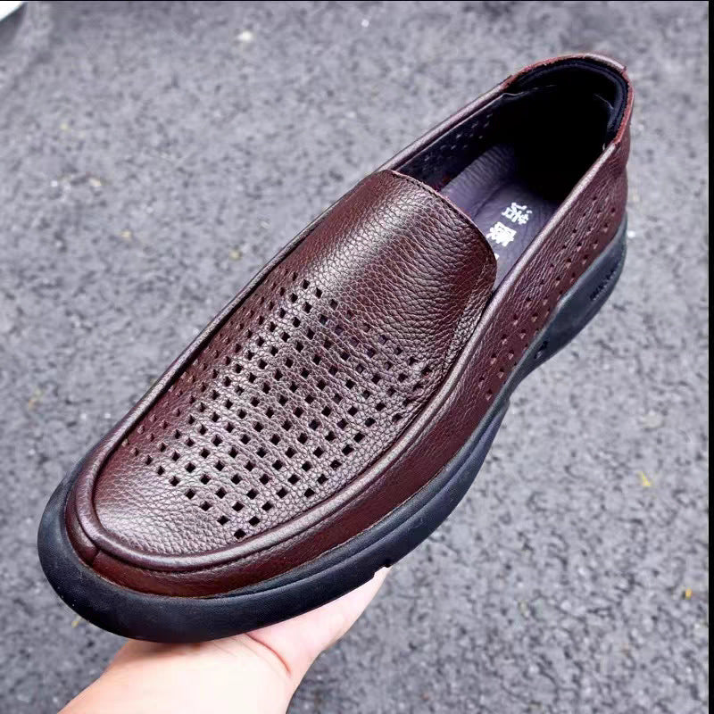 Men's Cattlehide Surface Soft Spring Comfortable Business Summer Leather Shoes