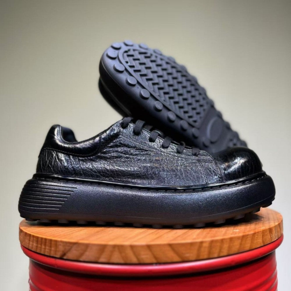 Men's Sports Comfortable Breathable Retro Handmade Large Round Men's Shoes