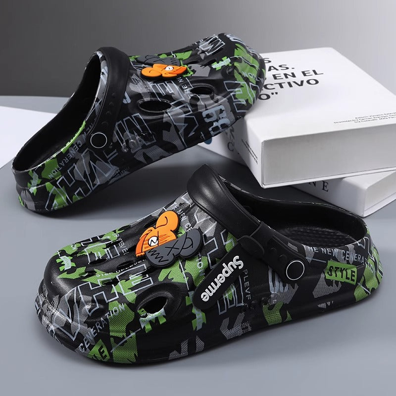 Men's Driving Outdoor Wear Cartoon Fashionable Toe Cap Sandals