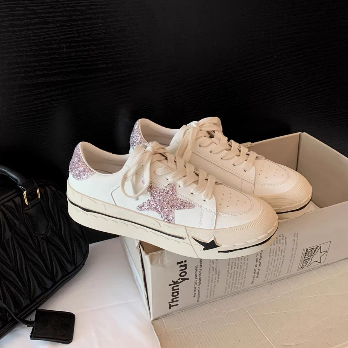 Women's Retro Sier White Thick Sole Height Women's Sports Shoes