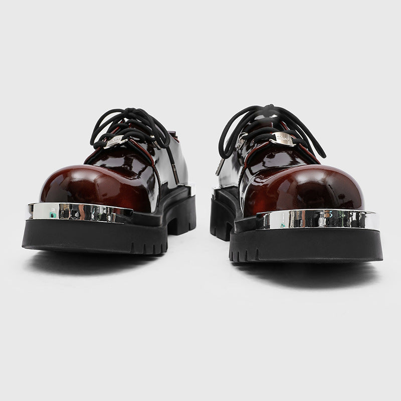 Men's Increasing Derby American Big Toe Thick Men's Casual Leather Shoes