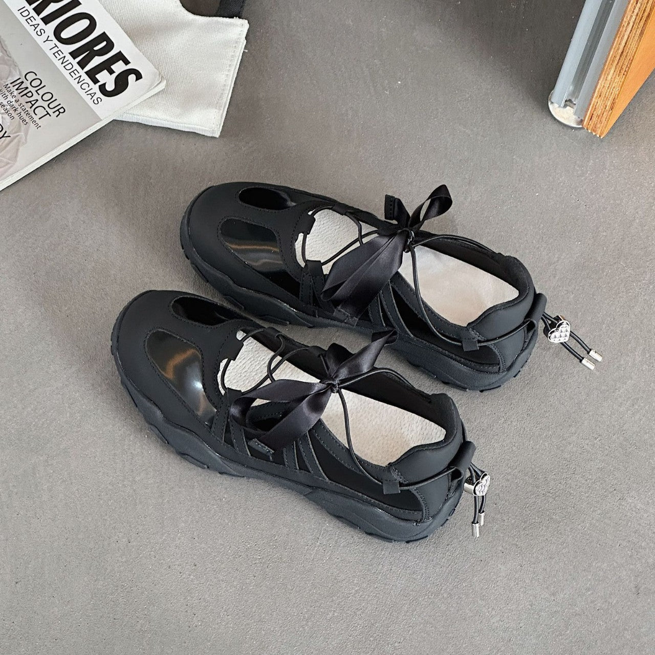 Women's Minority Fashion Ballet Platform Bow Flat Sneakers