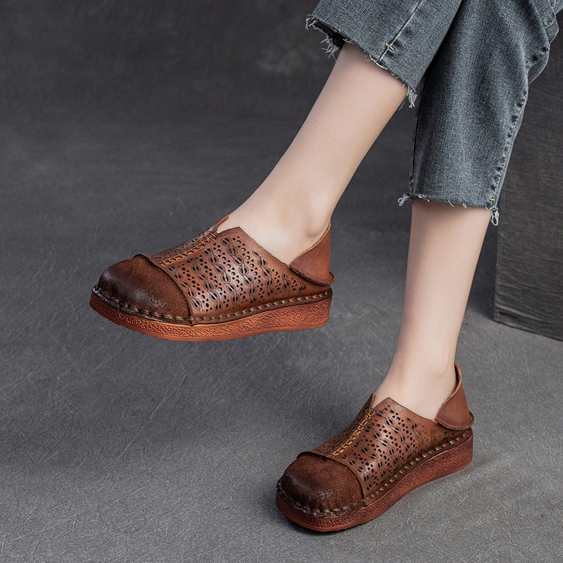 Women's Hollow Hole Pumps Breathable Flat Bottom Sandals