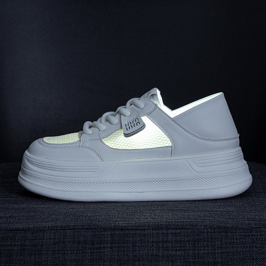 Women's Mesh Breathable White Summer Platform Sports Sneakers