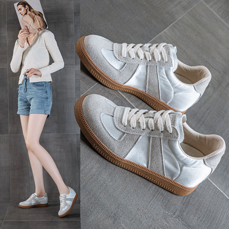 Women's Genuine Small Height Increasing Insole Sier German Training Spring Flat Sneakers
