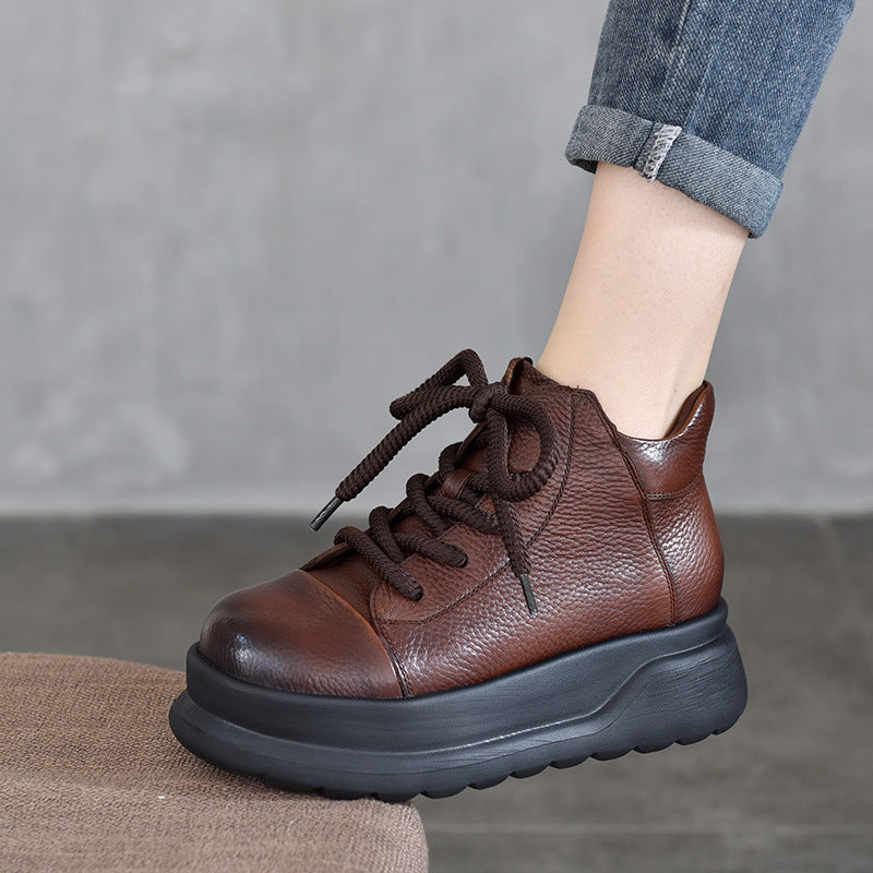 Women's Thick Bottom Fleece-lined Short Winter Retro Rub Boots