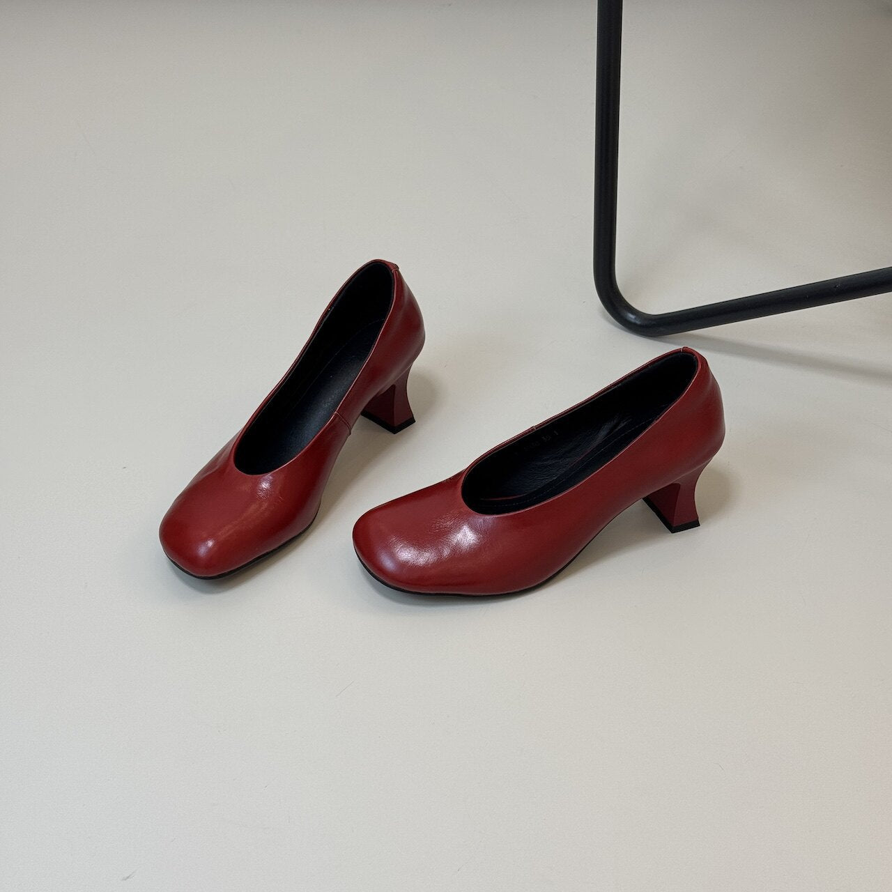 Style Red Korean Elegant Simple Round Head Temperament Low-cut Women's Fashion Shoes