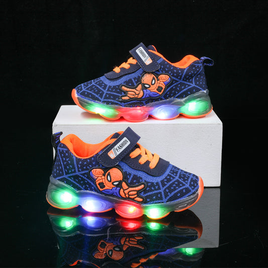 Children's Cartoon Sports Mesh Breathable Luminescent Lamp Kid's Sneakers