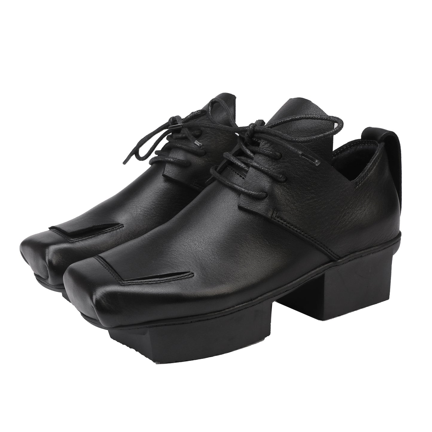 Women's Retro Ankle High-cut Full Grain Cow Mid Heels