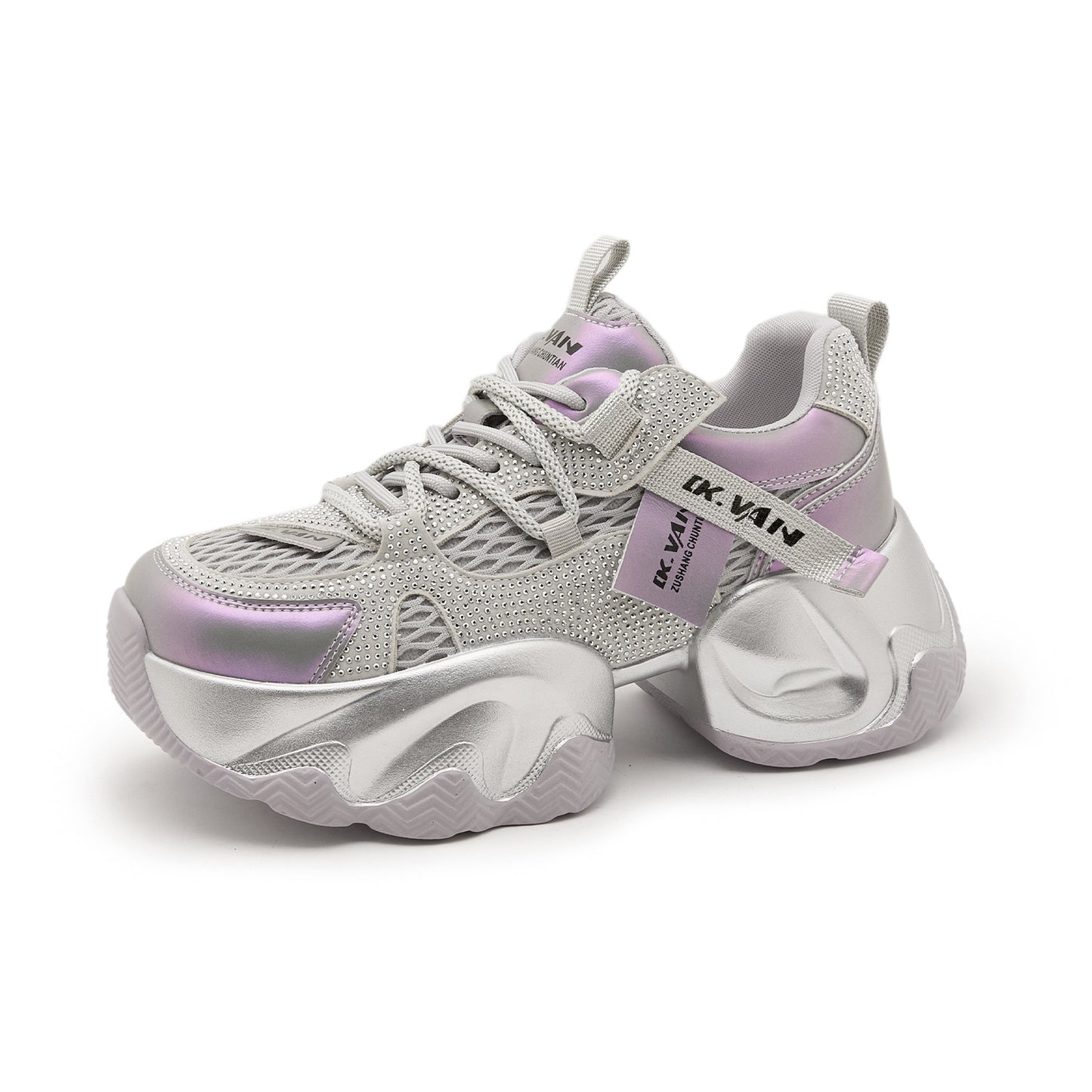 Goods Mesh Breathable Rhinestone Dad Female Casual Shoes